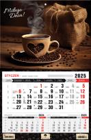Okładka książki Kalendarz 2025 Trójdzielny jednodzielny Kawa