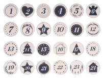 Opakowanie Kalendarz adwentowy zawieszka drewniana kółka 4cm