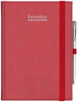 Okładka książki Kalendarz naucz. 2024/2025 A5 tyg. gumka czerwony