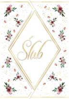 Opakowanie Karnet A5 ślub Róże z tortu