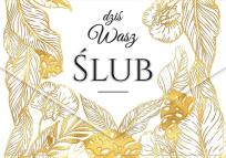 Opakowanie Karnet A5 ślub Złote liście