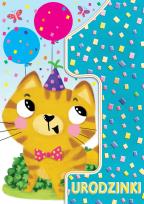 Opakowanie Karnet A5 Urodziny roczek - Kotek