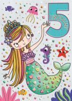 Opakowanie Karnet B6 Urodziny 5 - Syrenka