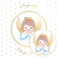 Opakowanie Karnet KW Chrzest Aniołek na chmurce