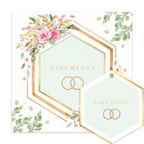 Opakowanie Karnet KW ślub eukaliptus z kwiatami