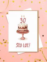 Opakowanie Karnet Urodziny - Tort 30