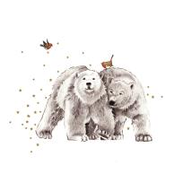 Opakowanie Karnet złocony KW Niedźwiadki i ptaszki