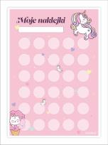 Opakowanie Karty motywacyjne jednorożce 5szt