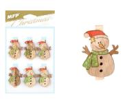 Opakowanie Klamerka drewniana BN bałwanek4cm 6szt