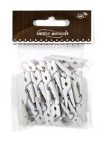 Opakowanie Klamerki drewniane białe 30mm 25szt