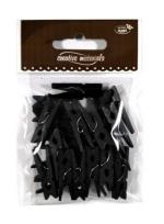 Opakowanie Klamerki drewniane czarne 30mm 25szt