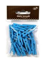 Opakowanie Klamerki drewniane jasne niebieskie 30mm 25szt