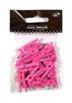 Opakowanie Klamerki drewniane różowe 30mm 25szt
