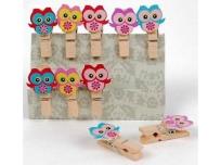 Opakowanie Klamerki ozdobne Shapes Sówki 10szt