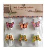 Opakowanie Klamerki ozdobne zwierzęce motyle 6szt