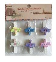 Opakowanie Klamerki ozdobne zwierzęce ważki 6szt