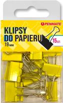 Opakowanie Klipsy do papieru Penmate Żółte 19 mm TT8322