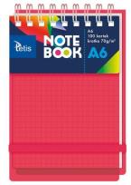 Opakowanie Kołonotatnik A6/100K kratka PP czerwony