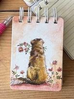 Opakowanie Kołonotes A7 SSN38 Golden retriever z kwiatami