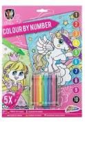 Opakowanie Kolorowanie po numerach 5 arkuszy