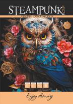 Opakowanie Kolorowanka A4 8 obrazków Steampunk Sowa