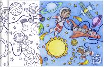 Opakowanie Kolorowanka w rolce Graffy Roll Kosmos 5 m x 35 cm