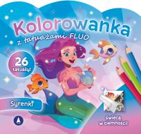 Okładka książki Kolorowanka z tatuażami fluo Syrenki