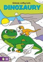 Okładka książki Koloruję według kodu Dinozaury