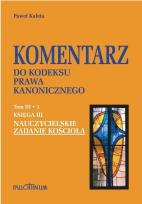 Okładka książki Komentarz do Kodeksu Prawa Kanonicznego T.3.1