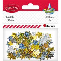 Opakowanie Konfetti Gwiazdki złote, srebrne hologram 14g