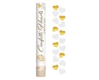 Opakowanie Konfetti pneumatyczne złote i białe serduszka 40cm