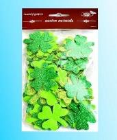 Opakowanie Koniczyny brokatowe tonacja zielona 44szt