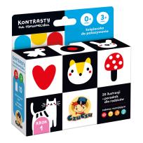 Okładka książki Kontrasty na sznureczku Książeczka dla dzieci 0-3 mies. CzuCzu