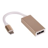 Okładka książki Konwerter Akyga AK-AD-56 (DisplayPort F - USB typu C M; 0,15m; kolor miedziany)