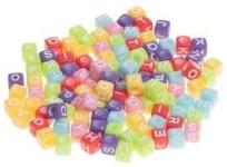 Opakowanie Koraliki akrylowe alfabet 6x6mm 20g