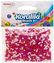 Opakowanie Koraliki akrylowe do nawlekania białe czerwone 35m