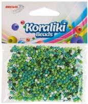 Opakowanie Koraliki akrylowe do nawlekania białe zielone 35mm