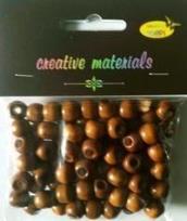 Opakowanie Koraliki drewniane brązowe ok 26g ok 150szt
