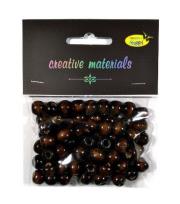 Opakowanie Koraliki drewniane ciemny brąz 10mm 25g