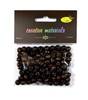 Opakowanie Koraliki drewniane ciemny brąz 9mm ok 26g