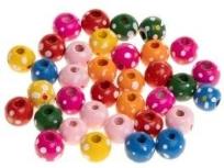 Opakowanie Koraliki drewniane do nawlekania kropki 10mm 35szt