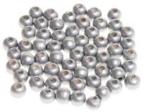 Opakowanie Koraliki drewniane do nawlekania srebrne 10mm 60sz