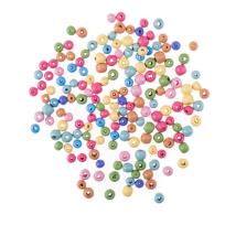 Opakowanie Koraliki drewniane kulki tęczowe 8-10mm