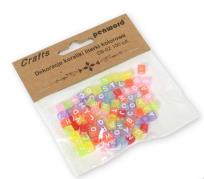 Opakowanie Koraliki literki rolorowe 6x6mm 100szt