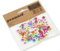 Opakowanie Koraliki literki rolorowe 7x7mm 100szt