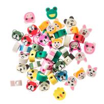 Opakowanie Koraliki polimerowe kolorowe zwierzątka 1cm 48szt