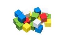 Opakowanie Kostki drewniane kolorowe 1,5cm 21szt