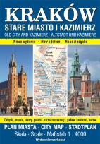 Okładka książki Kraków. Stare Miasto i Kazimierz. Plan miasta 1:4000 wyd. 2023