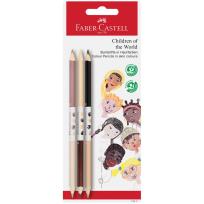 Opakowanie Kredki dwustronne w odcieniach skóry children of the world 3 sztuki blister faber-castell