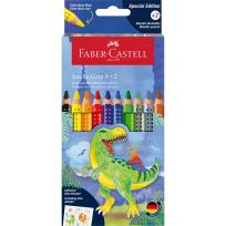 Opakowanie Kredki Jumbo Grip Dinozaury 8 kol. FABER CASTELL